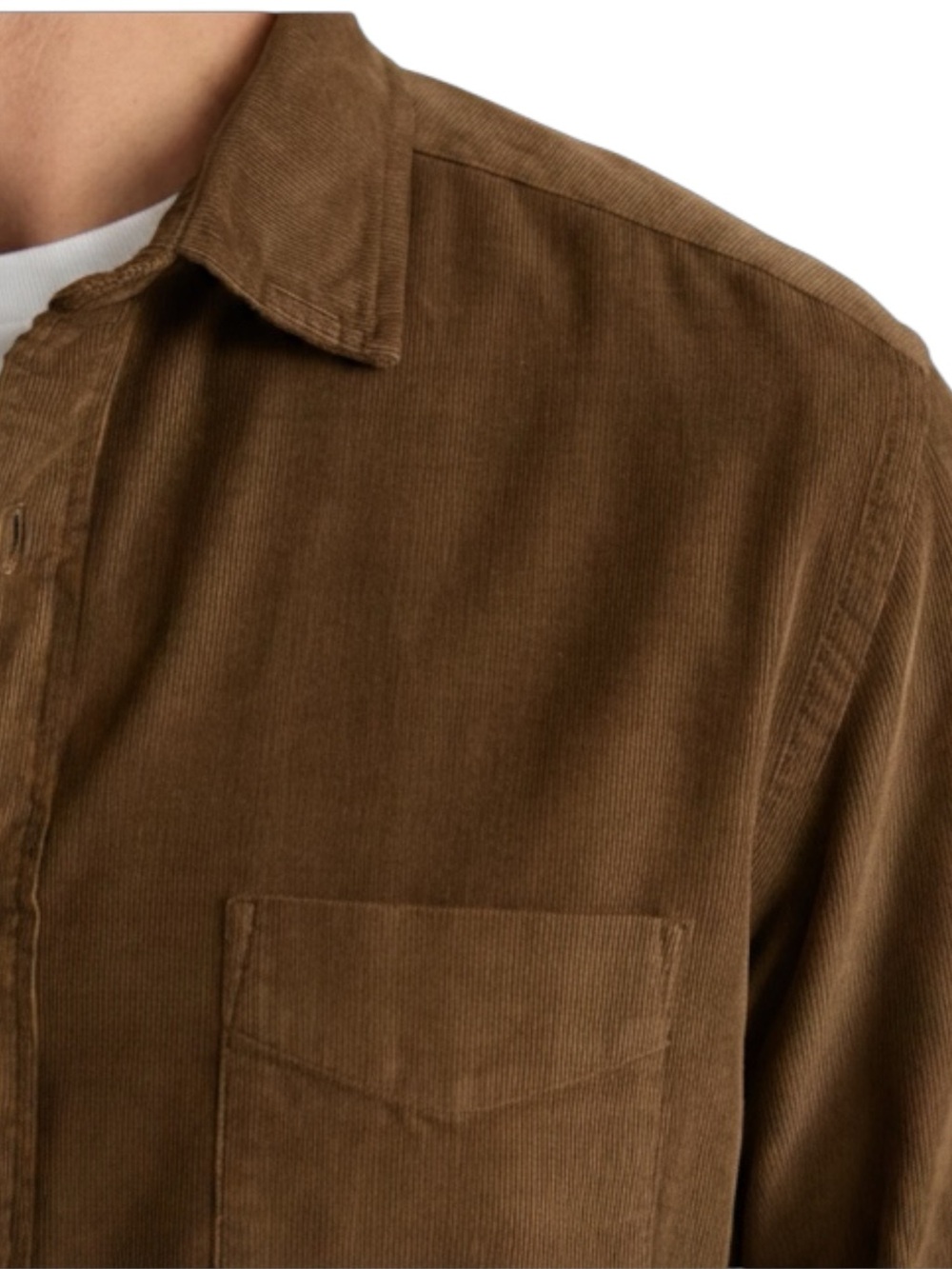 UNTUCKit Caprone Cord Corduroy Button Down Shirt Brown - Picture 14 of 16